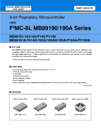Datasheet MB89191A manufacturer Fujitsu